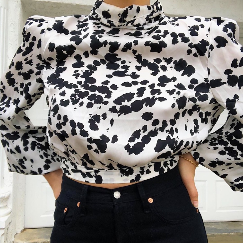 Nastygal cow print blouse
